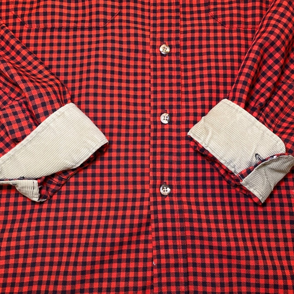 Cabela's Flannel Shirt Mens XL Red Black Buffalo Check Button Front Hunting - Picture 4 of 13